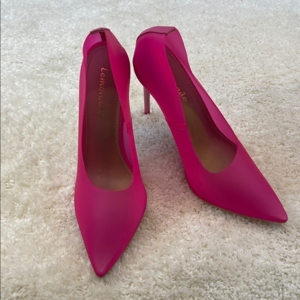Lemonade Hot Pink Stiletto Pumps Pointed Toe High Heels Size 7